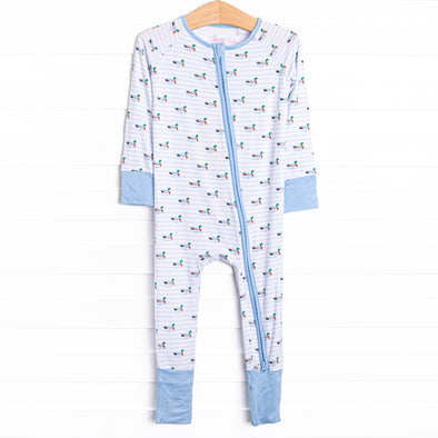 Seasonal Swim Bamboo Zippy Pajama, Blue