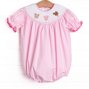 Charming Treats Smocked Bubble, Pink Gingham