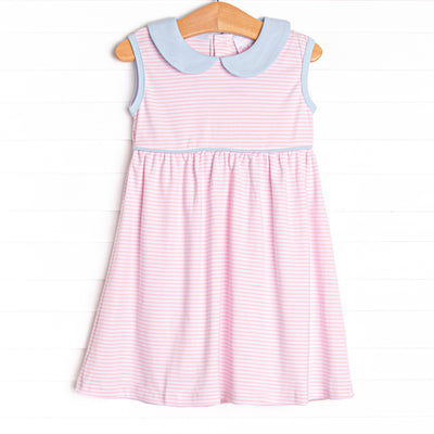 Marcella Pima Dress, Pink and Blue