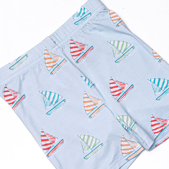 Southern Shores Bamboo Pajama Short Set, Blue