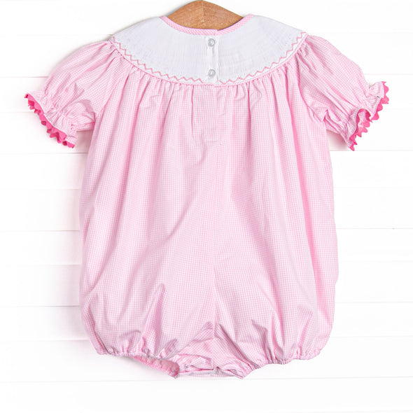 Charming Treats Smocked Bubble, Pink Gingham