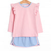 Tara Tennis Skirt Set, Pink and Blue