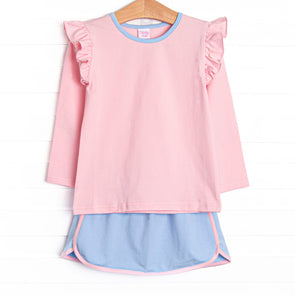 Tara Tennis Skirt Set, Pink and Blue