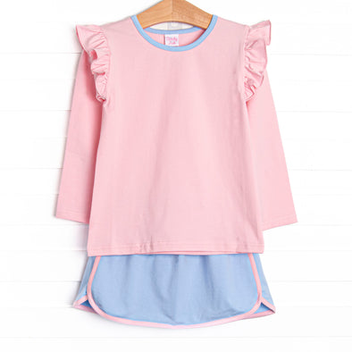 Tara Tennis Skirt Set, Pink and Blue