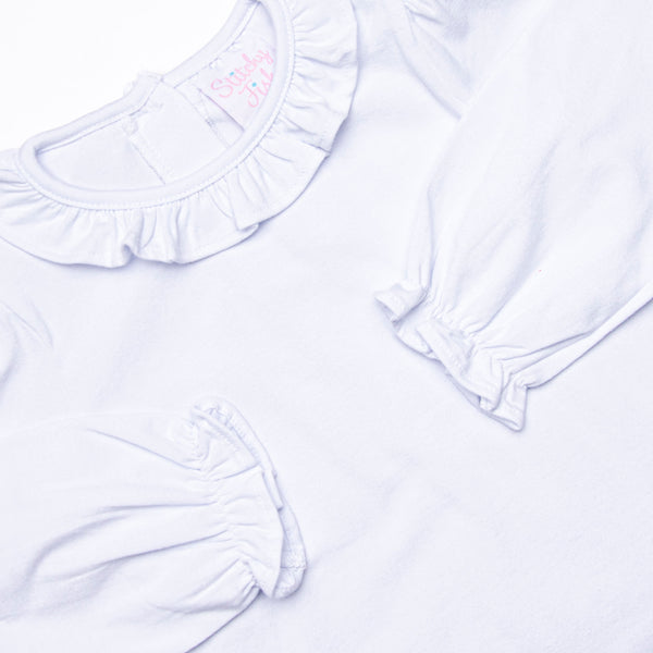 Eleanor Ruffle Top, White