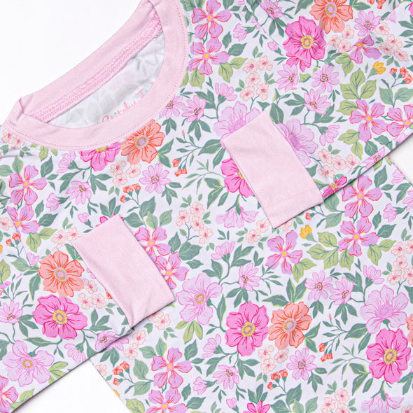 Fields of Fuchsia Bamboo Pajama Set, Purple