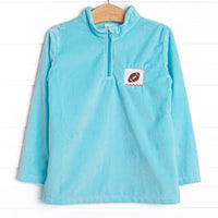 Fall Football Smocked Fleece Pullover, Blue