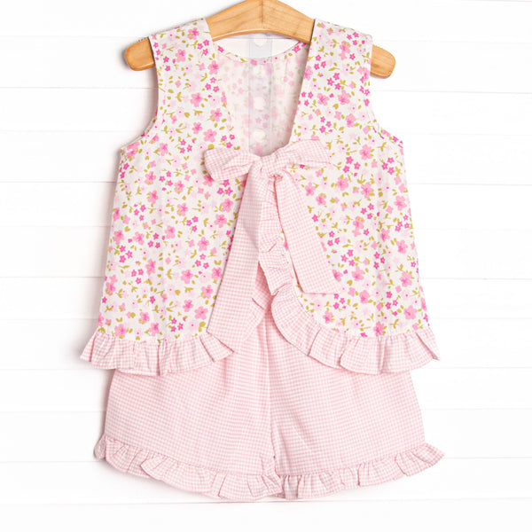 Magenta Meadows Ruffle Short Set, Pink