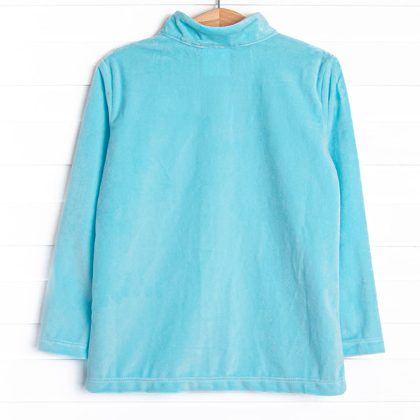 Fall Football Smocked Fleece Pullover, Blue