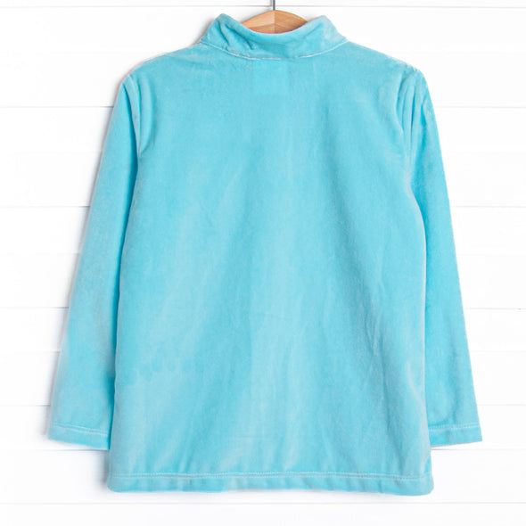 Fall Football Smocked Fleece Pullover, Blue
