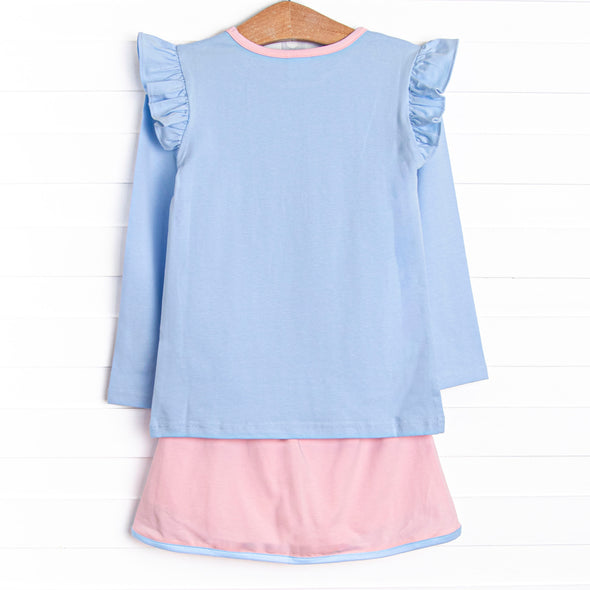 Tara Tennis Skirt Set, Blue and Pink