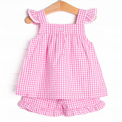 Daisy Days Applique Short Set, Pink