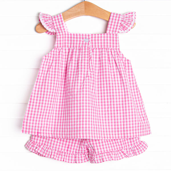 Daisy Days Applique Short Set, Pink