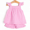 Daisy Days Applique Short Set, Pink
