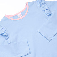 Tara Tennis Knit Skirt Set, Blue and Pink