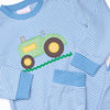 Clean Cut Applique Romper, Blue