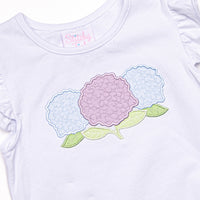 Garden Gingham Applique Ruffle Short Set, Blue