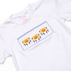 Spooky Spider Smocked Pant Set, Blue Gingham