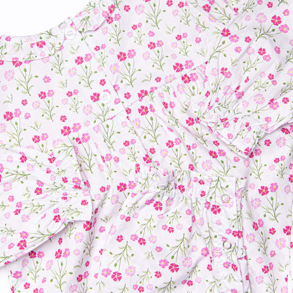 Festival Florals Ruffle Romper, Pink