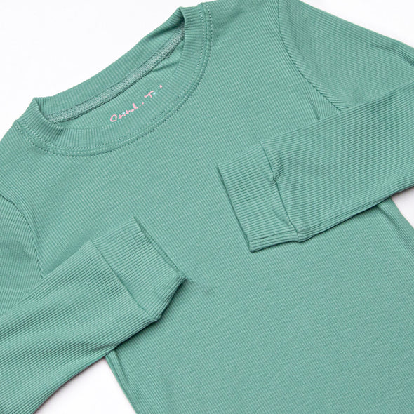 Sea Green Bamboo Pajama Set, Green