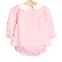 Berry Bows Applique Diaper Set, Pink
