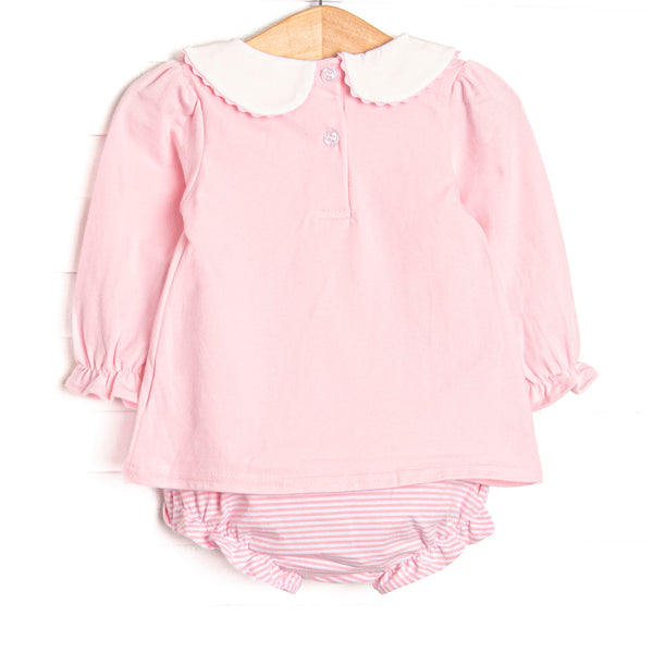 Berry Bows Applique Diaper Set, Pink