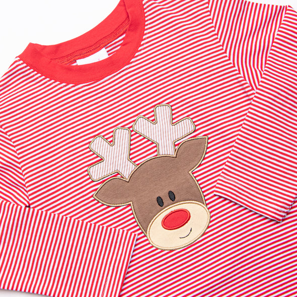 Ralphie the Reindeer Applique Top, Red