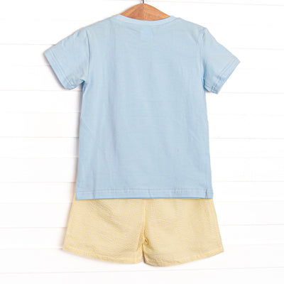 Work Zone Smocked Short Set, Yellow