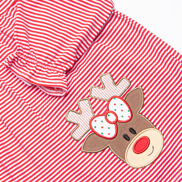 Rosey the Reindeer Applique Legging Set, Red
