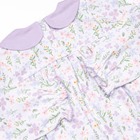 Picking Wildflowers Collared Long Sleeve Dress, Purple