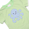Ollie Octopus Applique Short Set, Green
