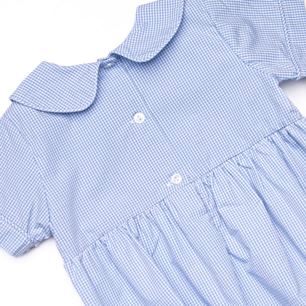Charming Treats Smocked Bubble, Blue Gingham