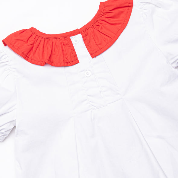 Christmas Day Embroidered Dress, White
