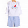 Haulin' Heart Applique Pant Set, Blue