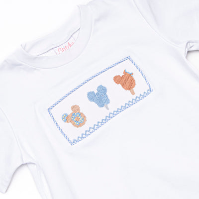 Charming Treats Smocked Pant Set, Blue Gingham