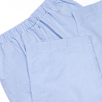 Charming Treats Smocked Pant Set, Blue Gingham