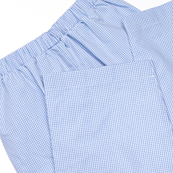 Charming Treats Smocked Pant Set, Blue Gingham