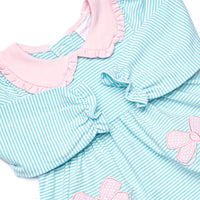 Ribbons and Bows Applique Diaper Set, Mint
