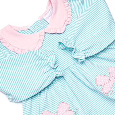 Ribbons and Bows Applique Diaper Set, Mint