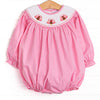 Gobble Gobble Smocked Bubble, Pink