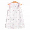 Blue Bundles Embroidered Dress, White