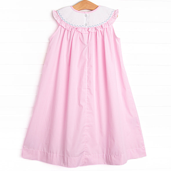 Bubble Besties Smocked Bishop Dress, Pink