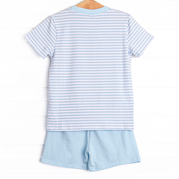 Fresh Catch Applique Short Set, Blue