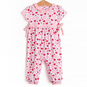Bubbly Hearts Bubble Romper, Pink