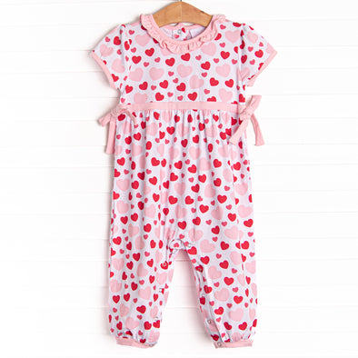 Bubbly Hearts Bubble Romper, Pink