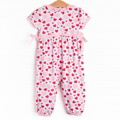 Bubbly Hearts Bubble Romper, Pink