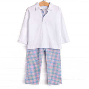 Bleu: Frederick Pant Set, Red and Blue Plaid