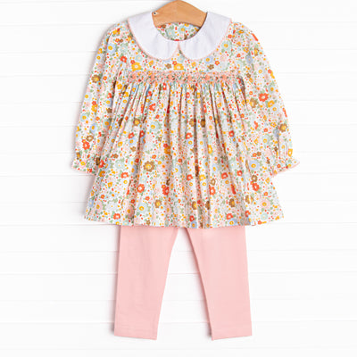 Hadley Smocked Legging Set, Orange