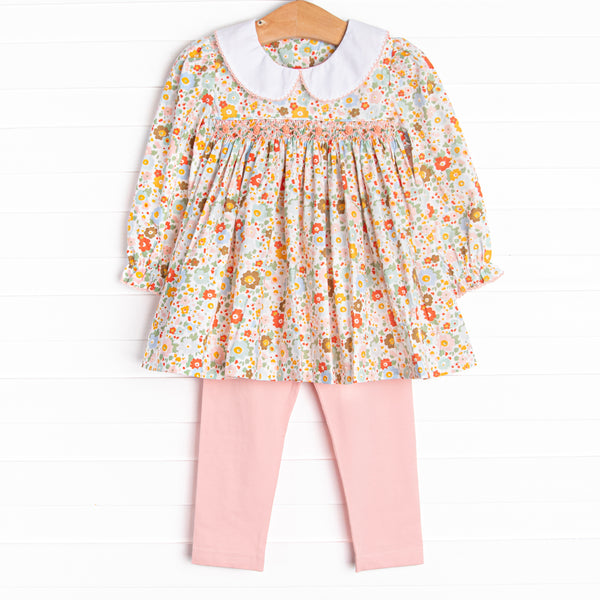 Hadley Smocked Legging Set, Orange