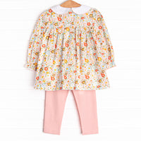 Hadley Smocked Legging Set, Orange